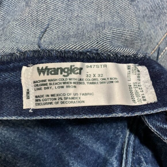 Wrangler 947STR Cowboy Cut Dark Faded Denim Bootcut Jeans - Picture 6 of 12